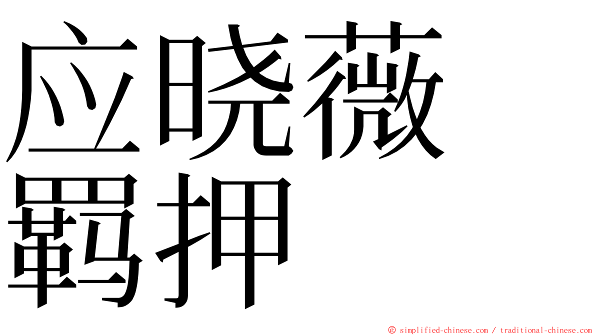 应晓薇　羁押 ming font